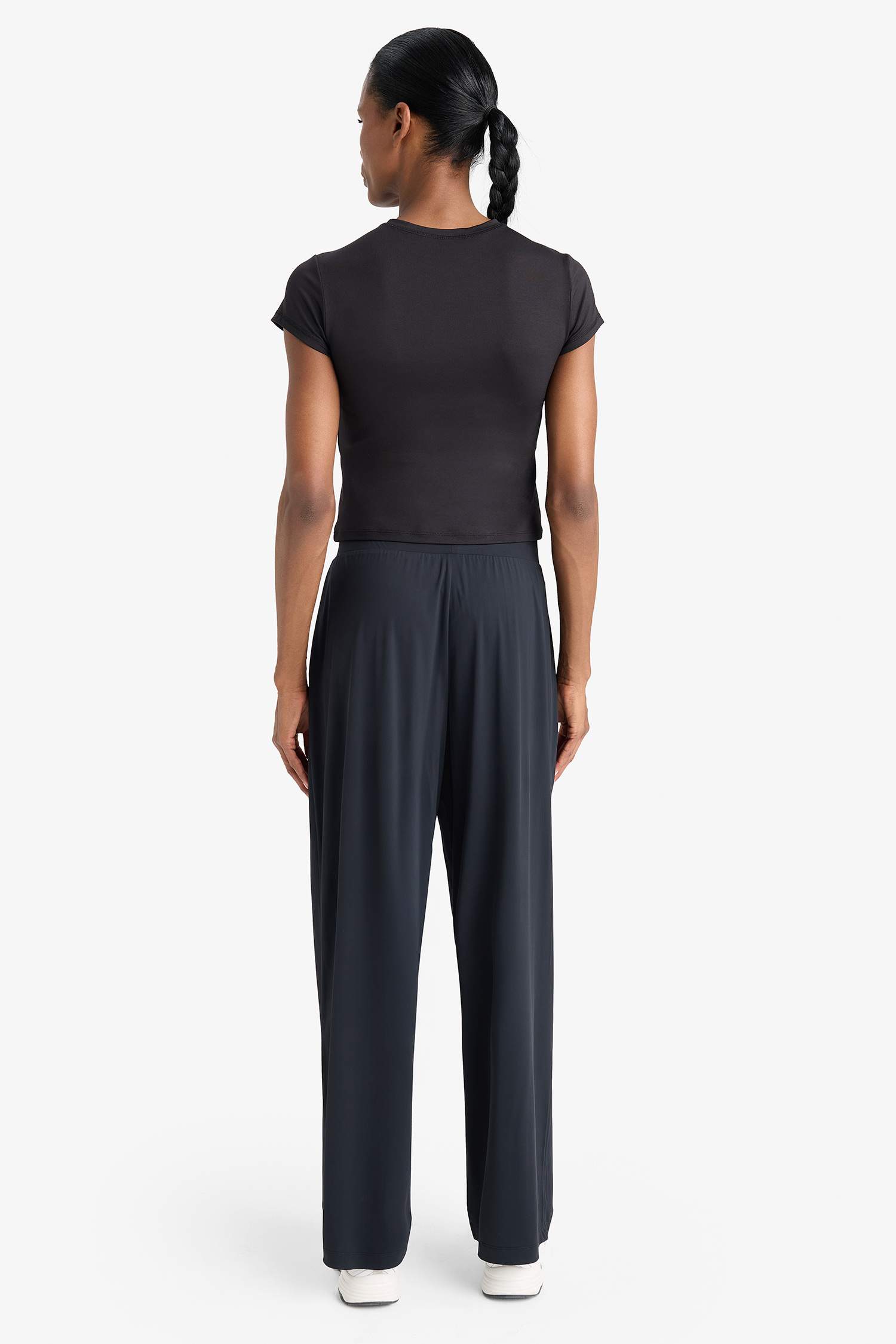 Straight Fit Wide Leg Trousers