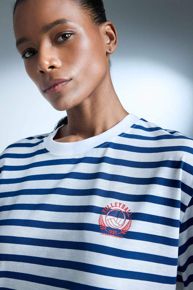 DeFactoFit Oversize Fit Slogan Printed Sports T-Shirt Hover Image