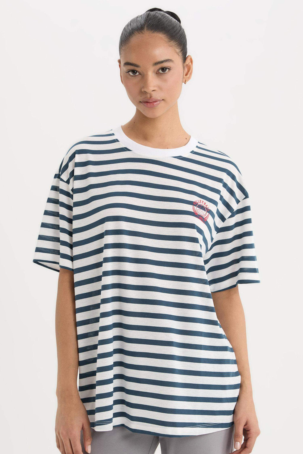 DeFactoFit Oversize Fit Slogan Printed Sports T-Shirt