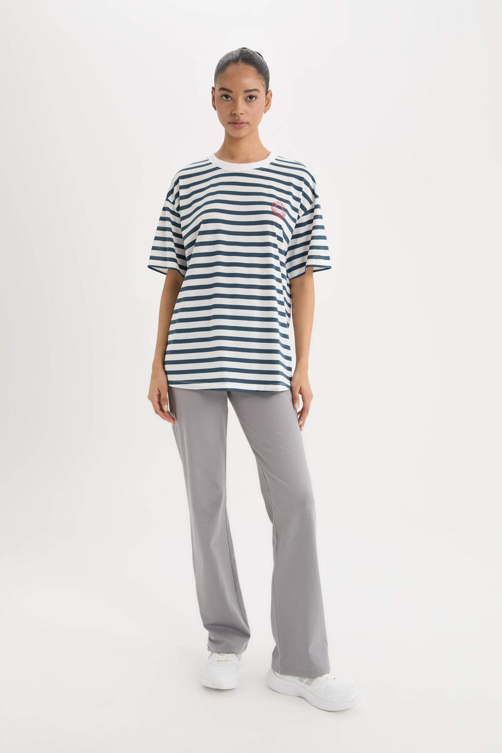 DeFactoFit Oversize Fit Slogan Printed Sports T-Shirt