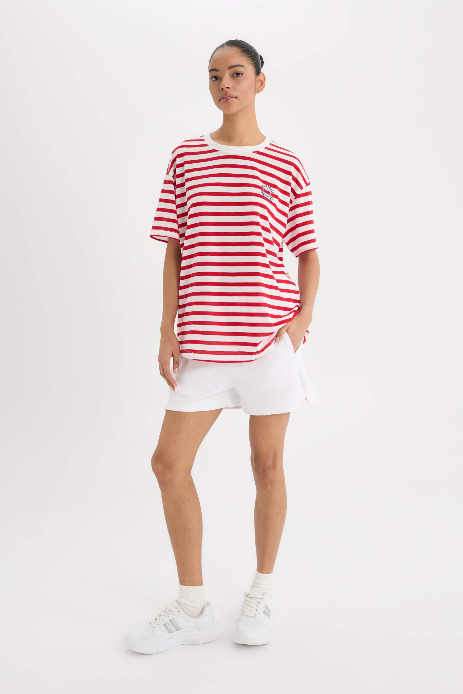 DeFactoFit Oversize Fit Slogan Printed Sports T-Shirt