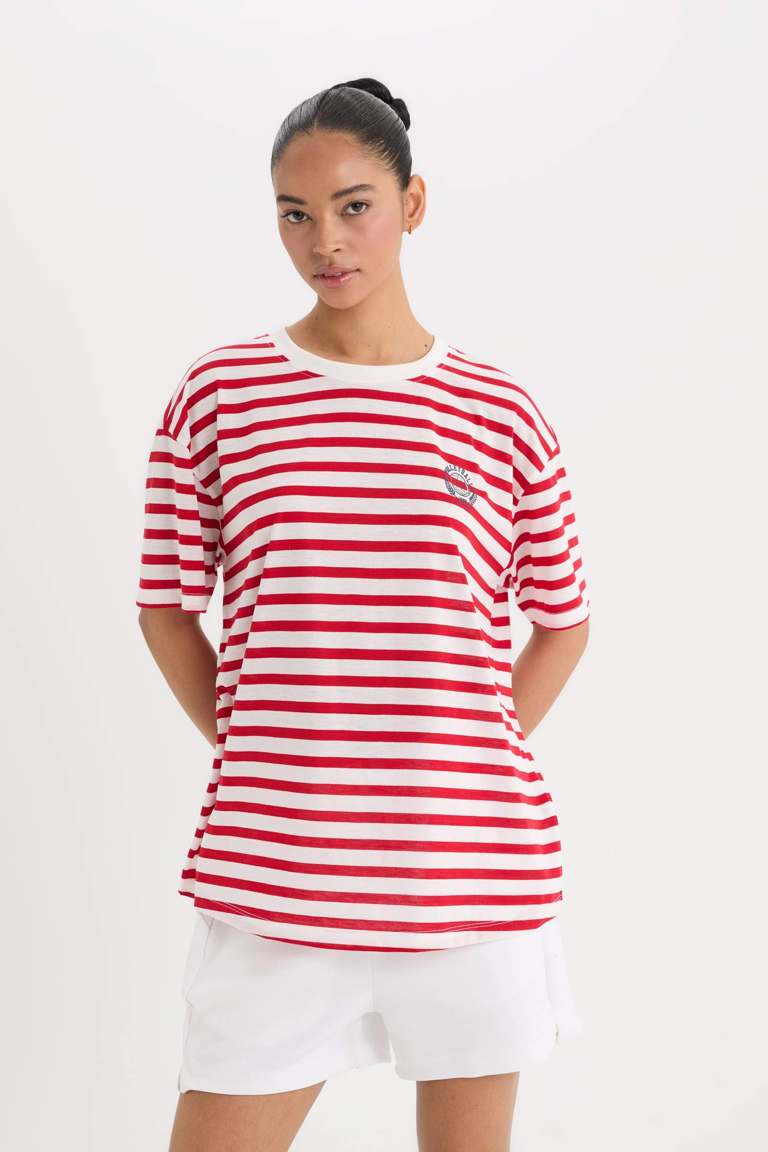 DeFactoFit Oversize Fit Slogan Printed Sports T-Shirt