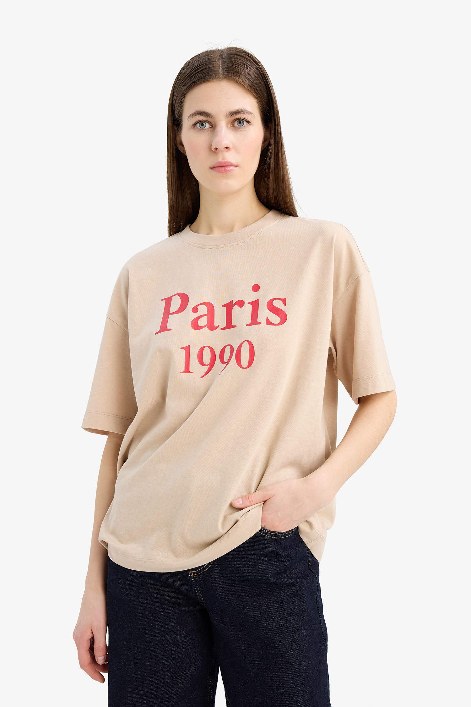 Oversize Fit Crew Neck Short Sleeve T-Shirt