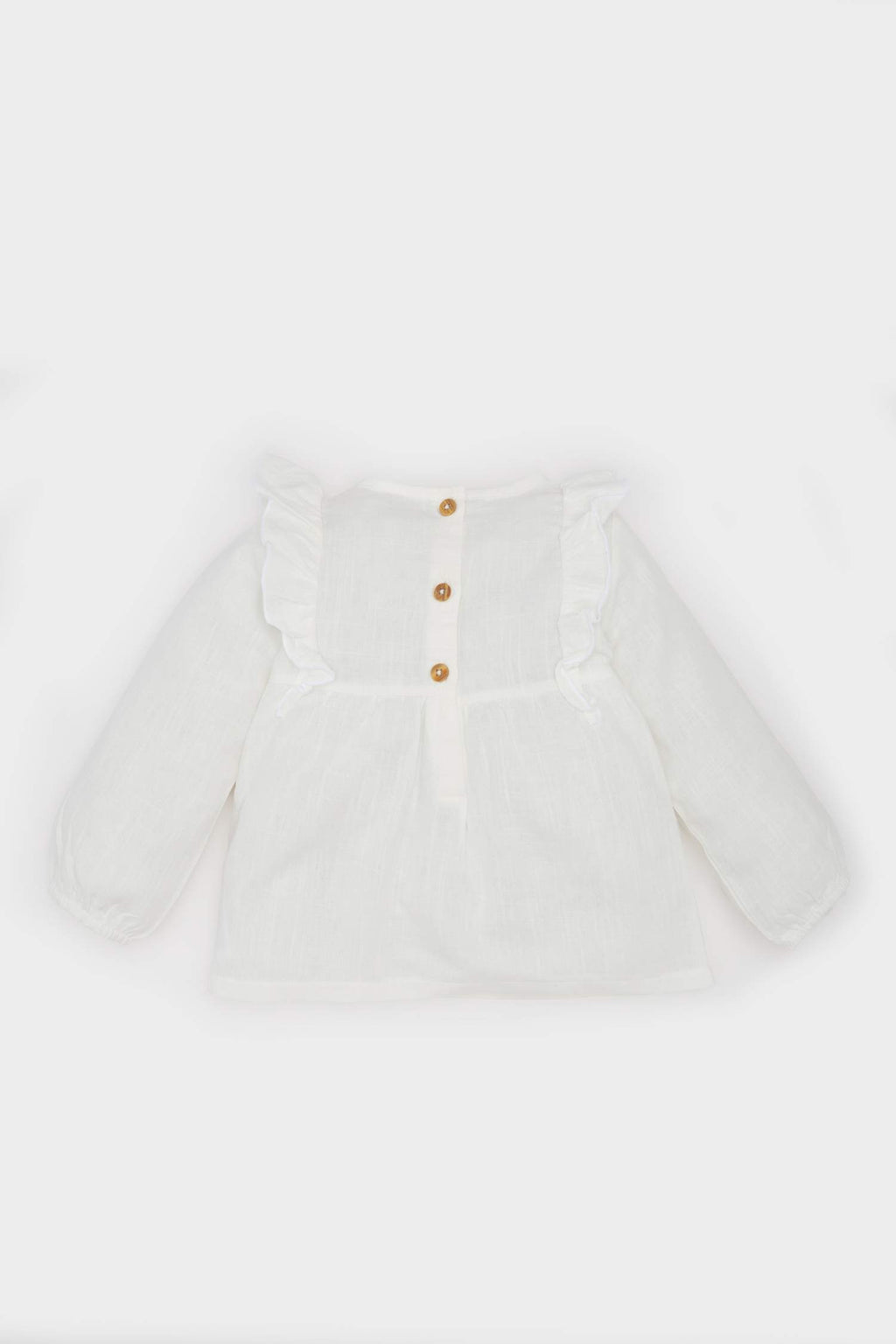 Girl Baby Crew Neck Floral Flam Poplin Shirt