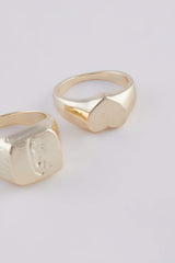 Women's 2 Pcs Gold Ring