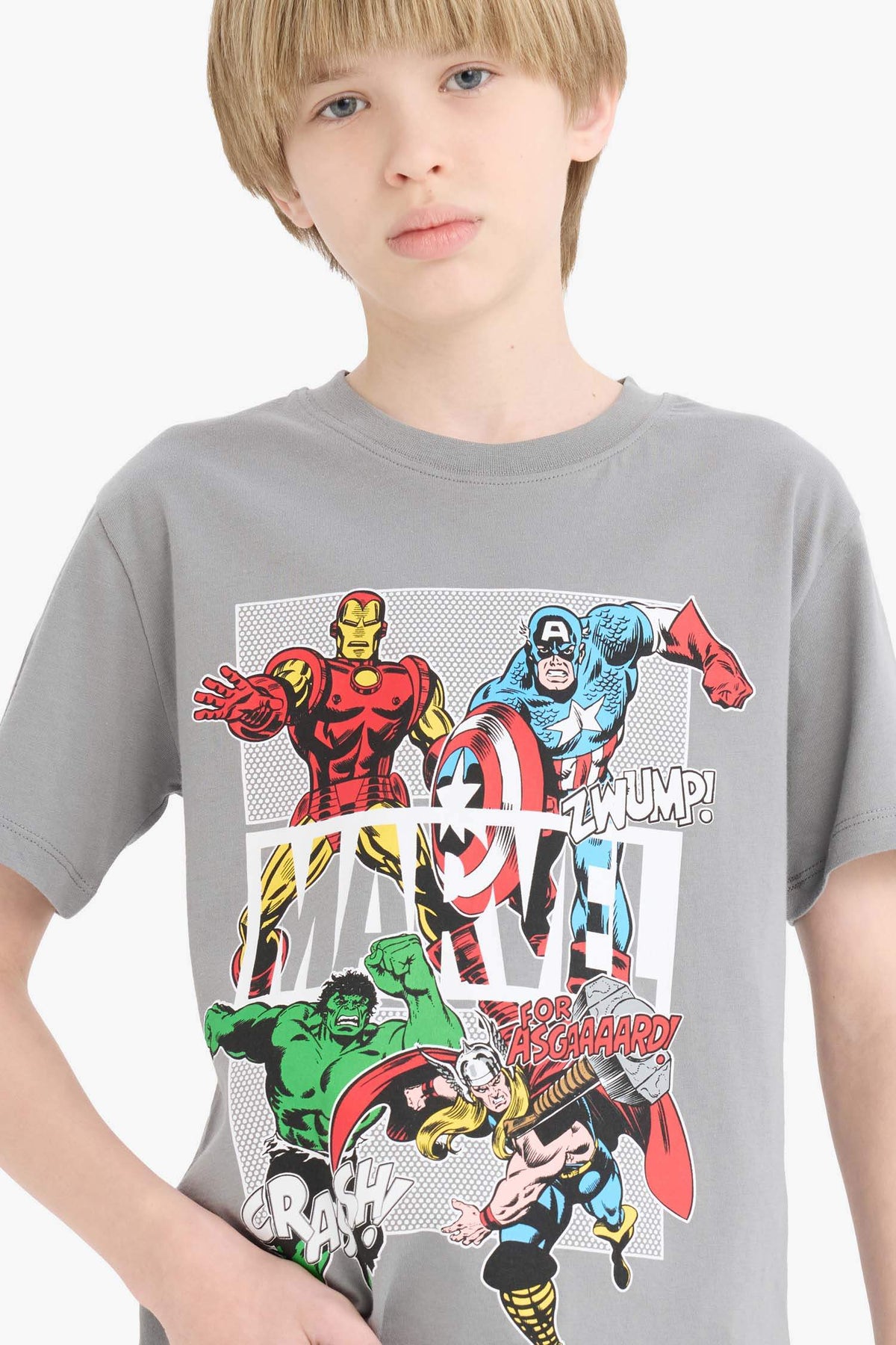 Boys Marvel Comics Crew Neck Short Sleeve T-Shirt