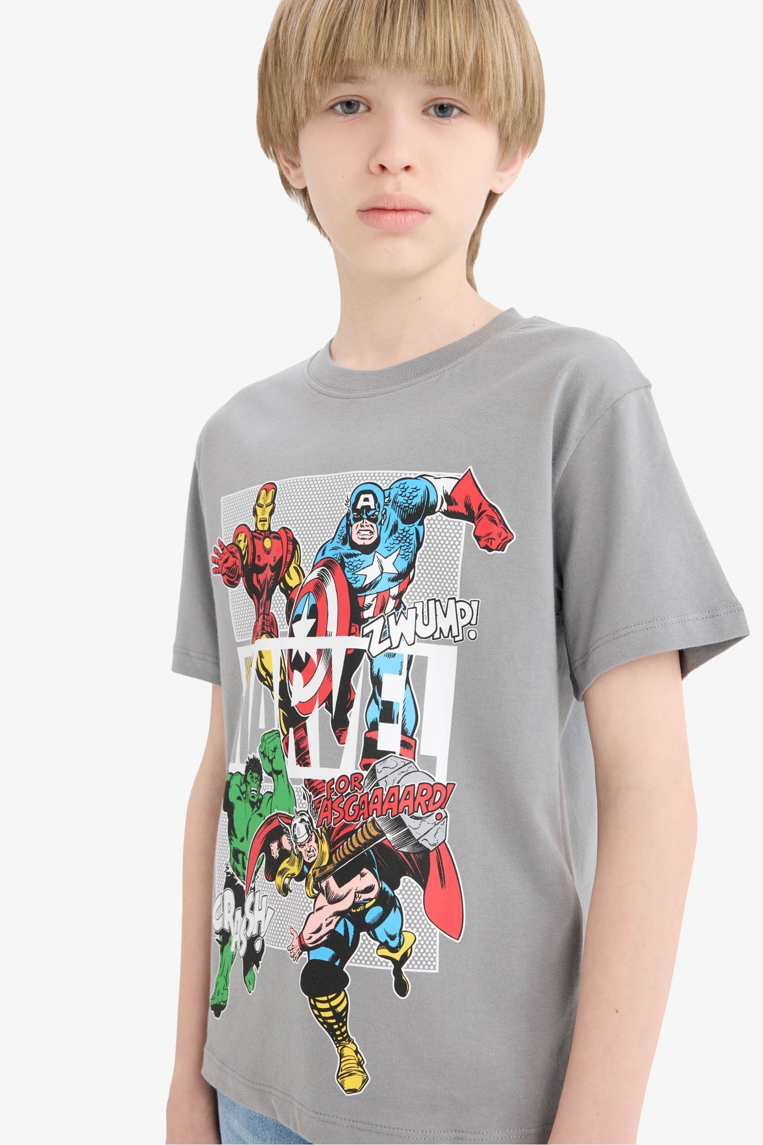 Boys Marvel Comics Crew Neck Short Sleeve T-Shirt