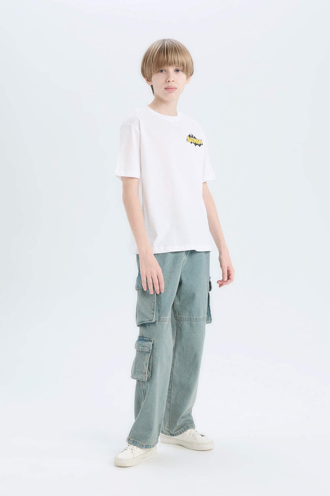 Boys Batman Crew Neck Back Printed Short Sleeve T-Shirt Main Image