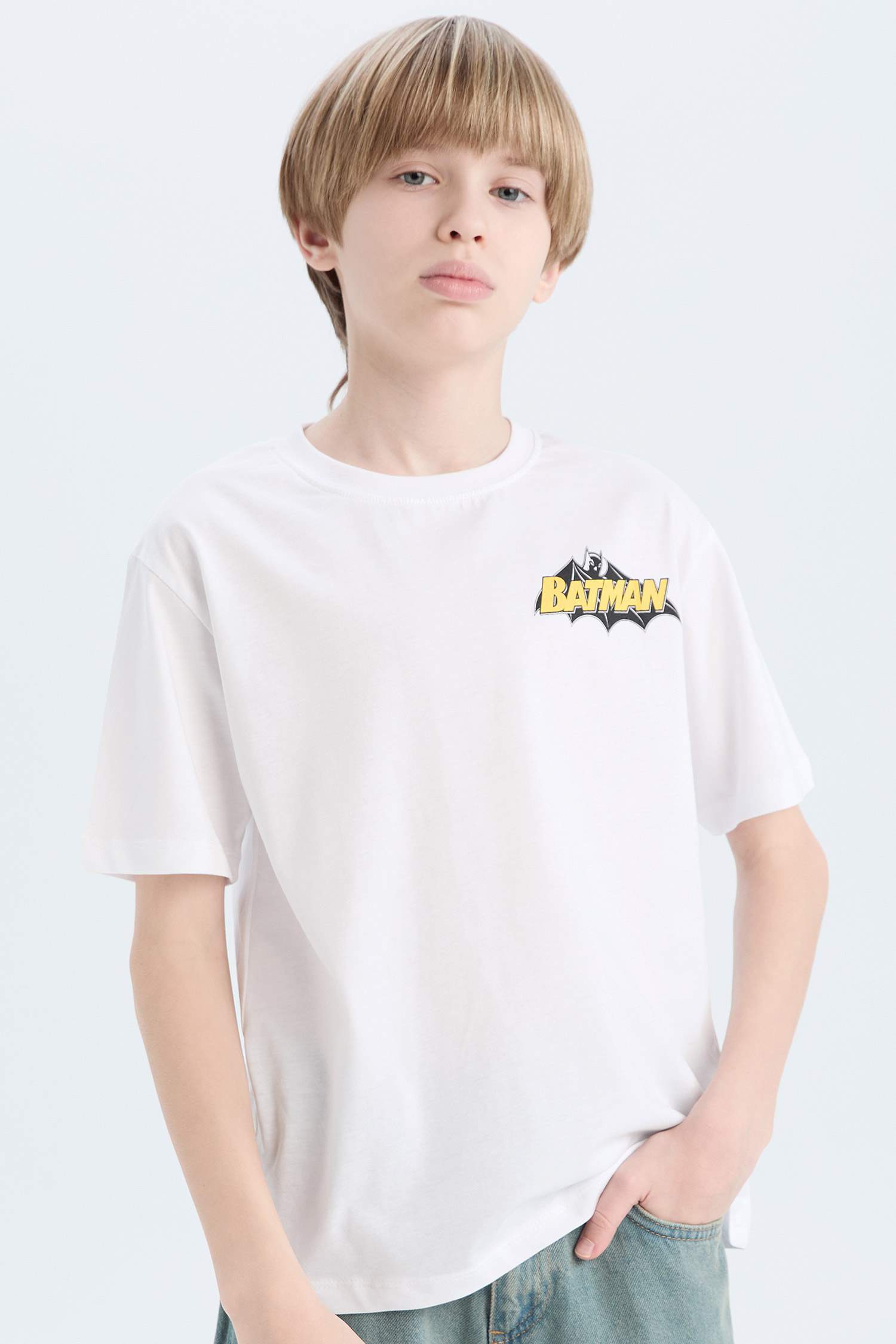 Boys Batman Crew Neck Back Printed Short Sleeve T-Shirt