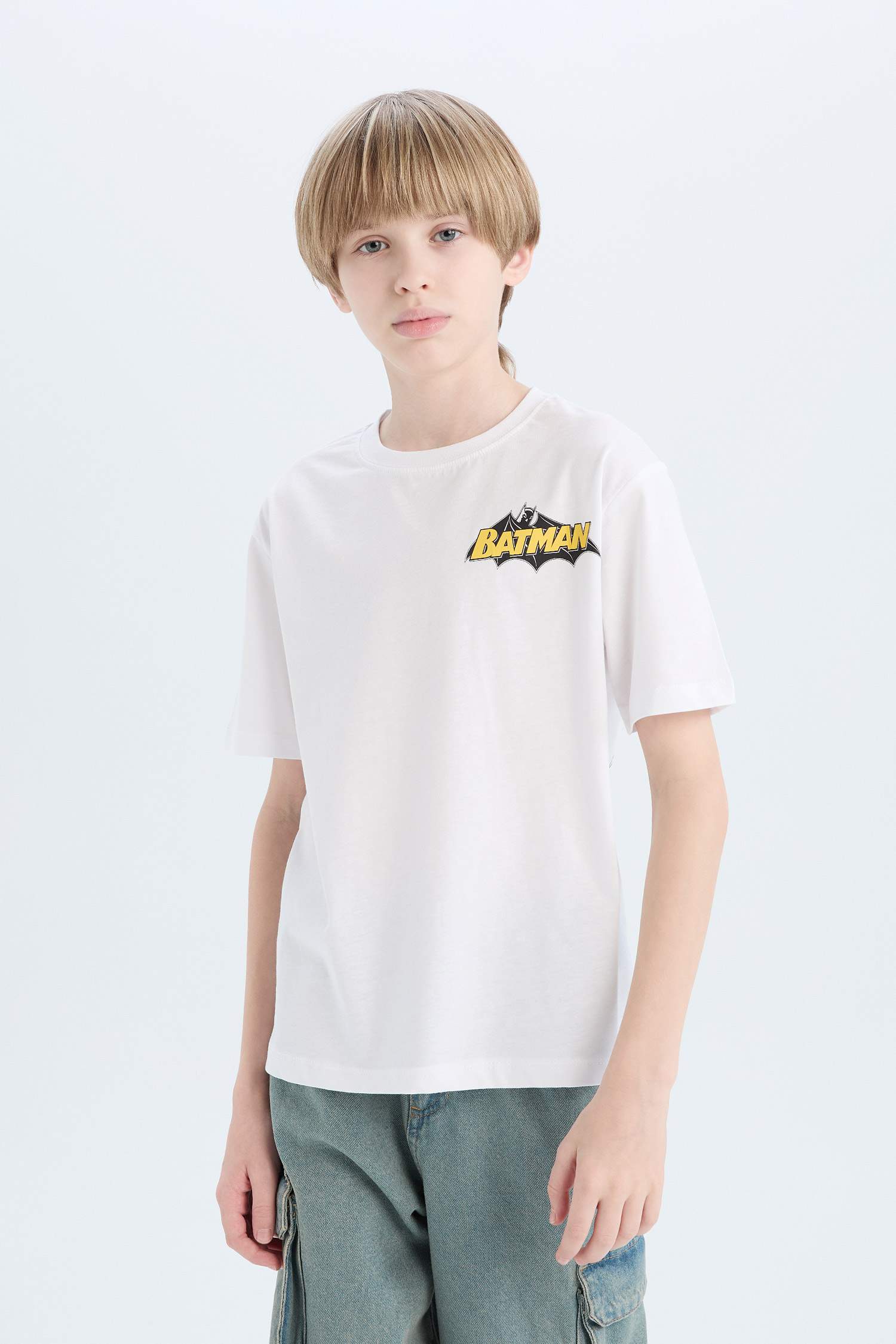 Boys Batman Crew Neck Back Printed Short Sleeve T-Shirt