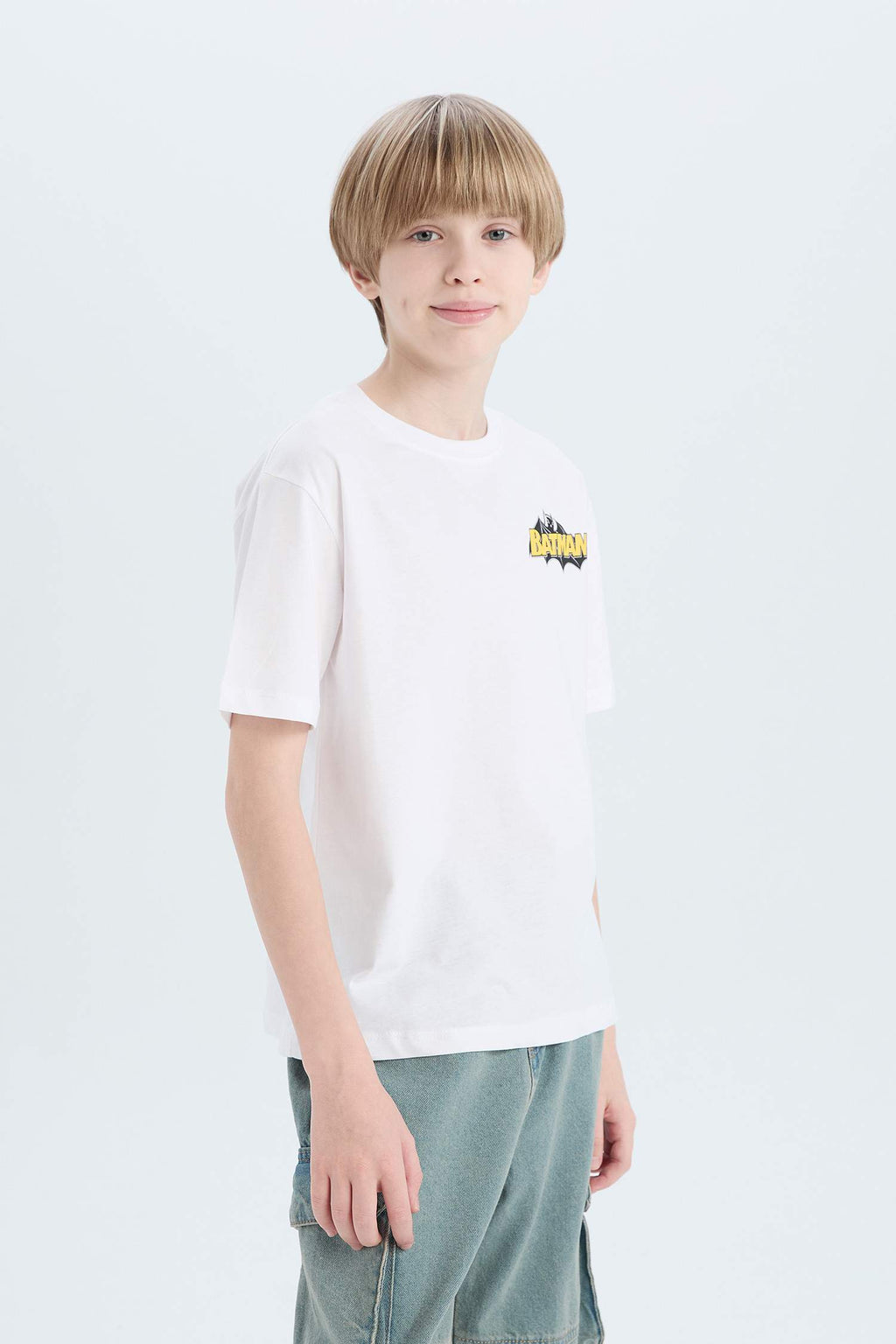 Boys Batman Crew Neck Back Printed Short Sleeve T-Shirt