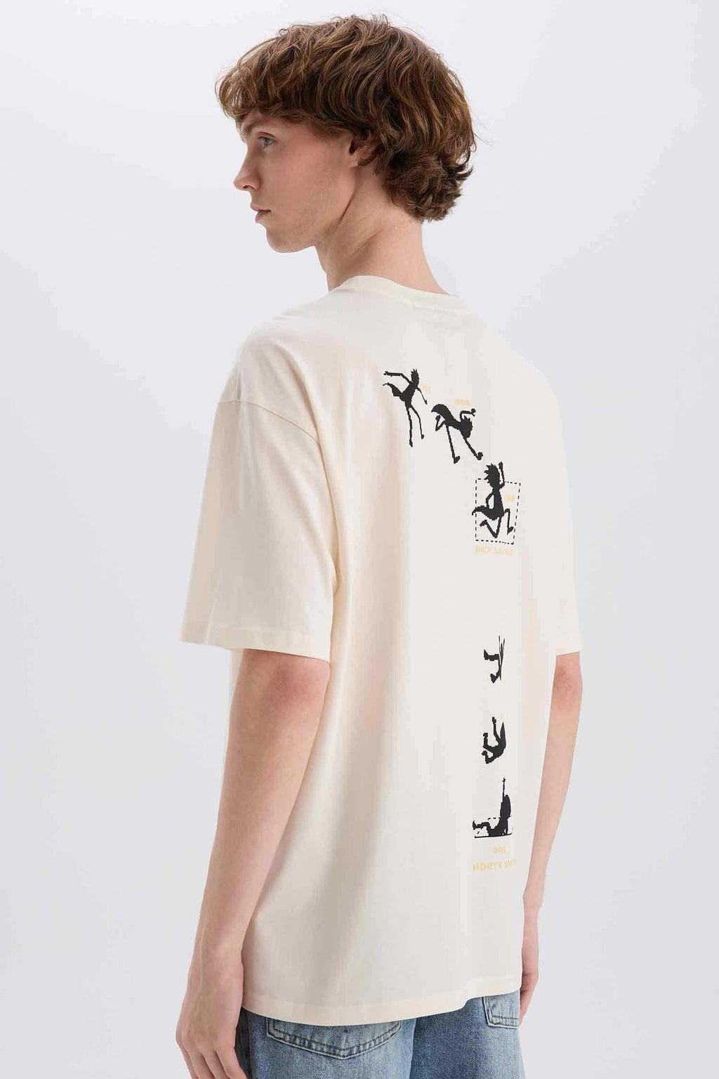 100% Cotton Rick and Morty Boxy Fit Crew Neck Back Printed Short Sleeve T-Shirt