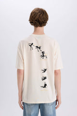 100% Cotton Rick and Morty Boxy Fit Crew Neck Back Printed Short Sleeve T-Shirt