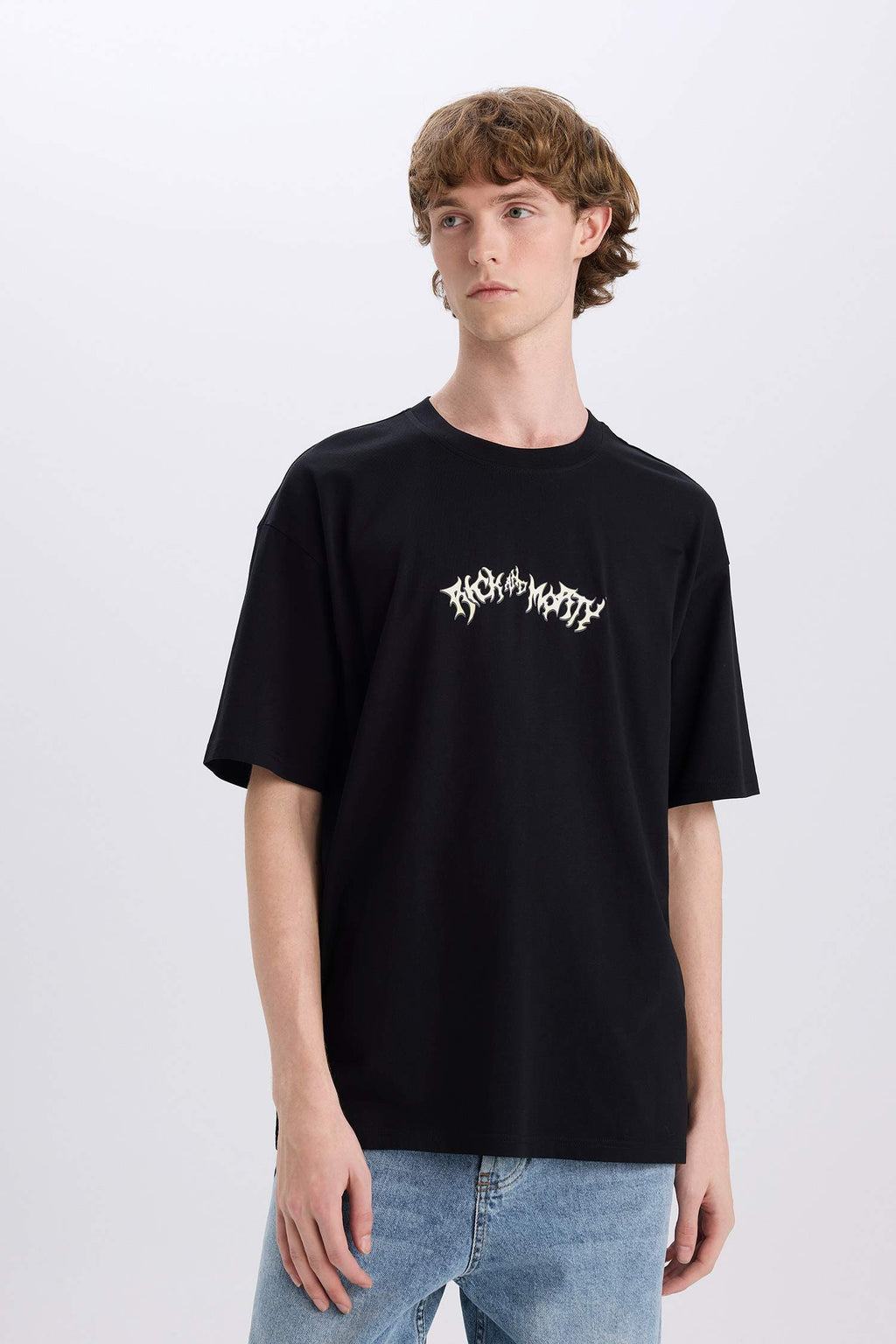 100% Cotton Rick and Morty Boxy Fit Crew Neck Back Printed Short Sleeve T-Shirt