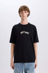 100% Cotton Rick and Morty Boxy Fit Crew Neck Back Printed Short Sleeve T-Shirt