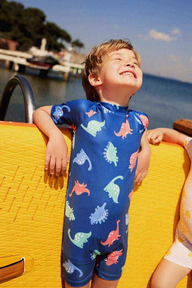 Baby Boy Dinosaur Patterned Swimsuit Hover Image