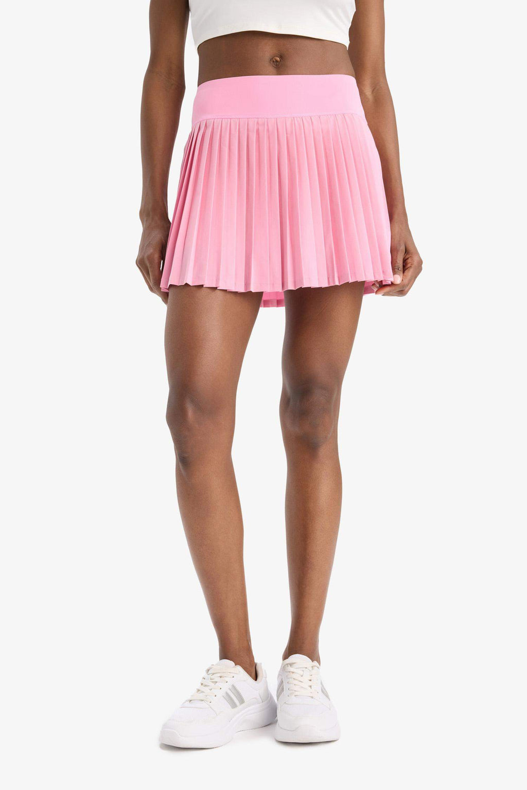 DeFactoFit Standard Fit Pleated Woven Skirt with Tights Inside