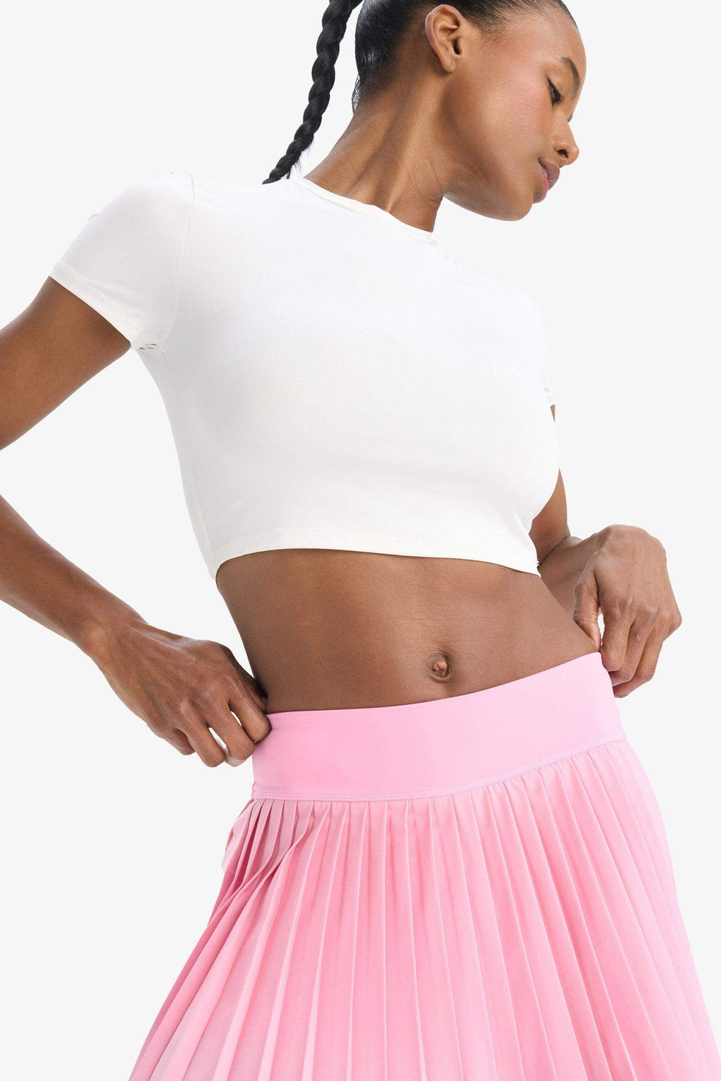 DeFactoFit Standard Fit Pleated Woven Skirt with Tights Inside