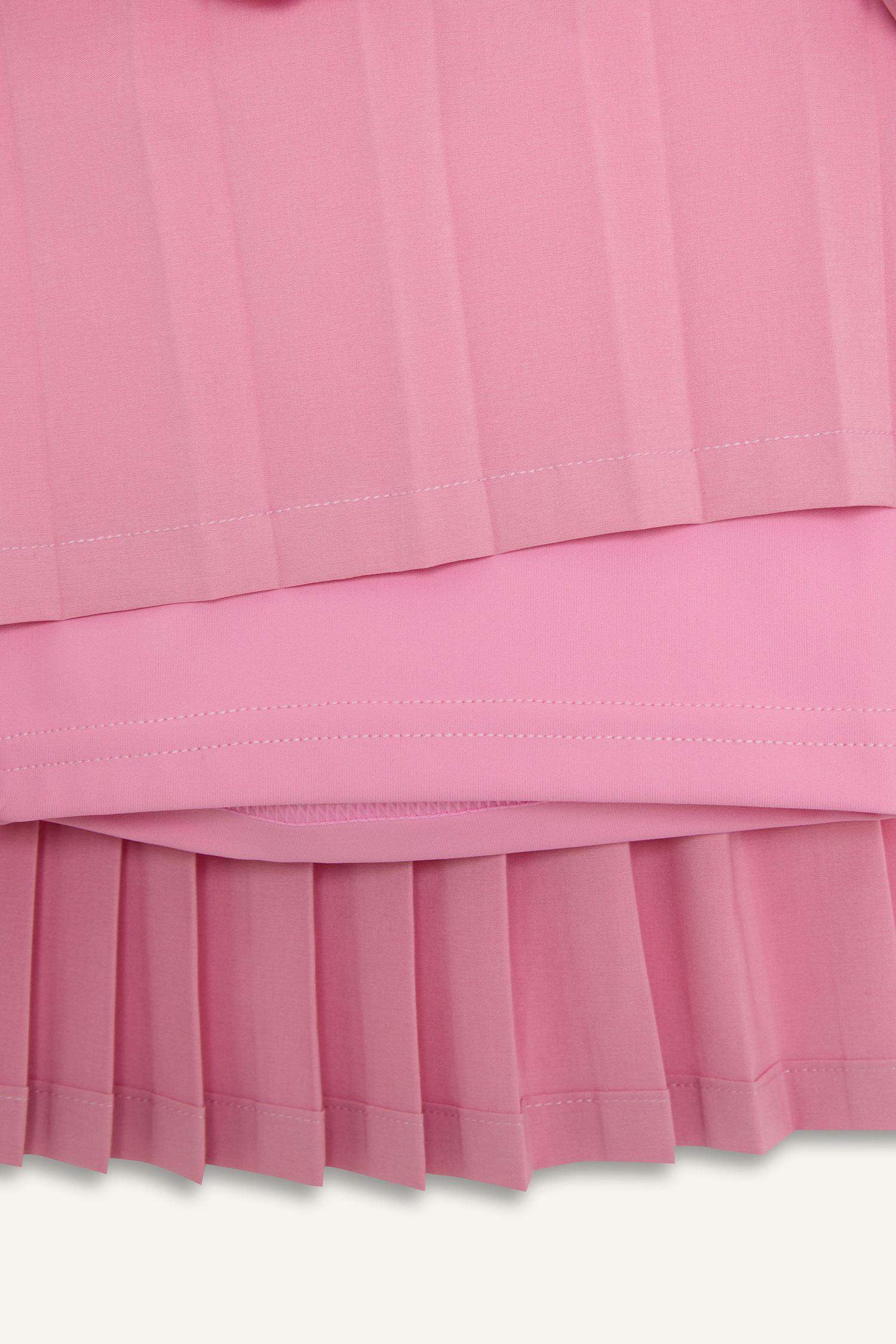 DeFactoFit Standard Fit Pleated Woven Skirt with Tights Inside