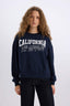 Loose Fit Crew Neck Printed Thick Sweatshirt