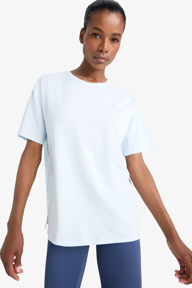 DeFactoFit Comfort Fit Crew Neck Basic Plain Sports Short Sleeve T-Shirt Main Image