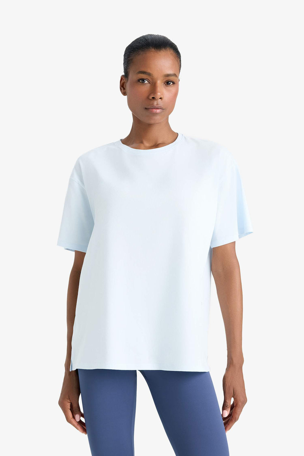 DeFactoFit Comfort Fit Crew Neck Basic Plain Sports Short Sleeve T-Shirt