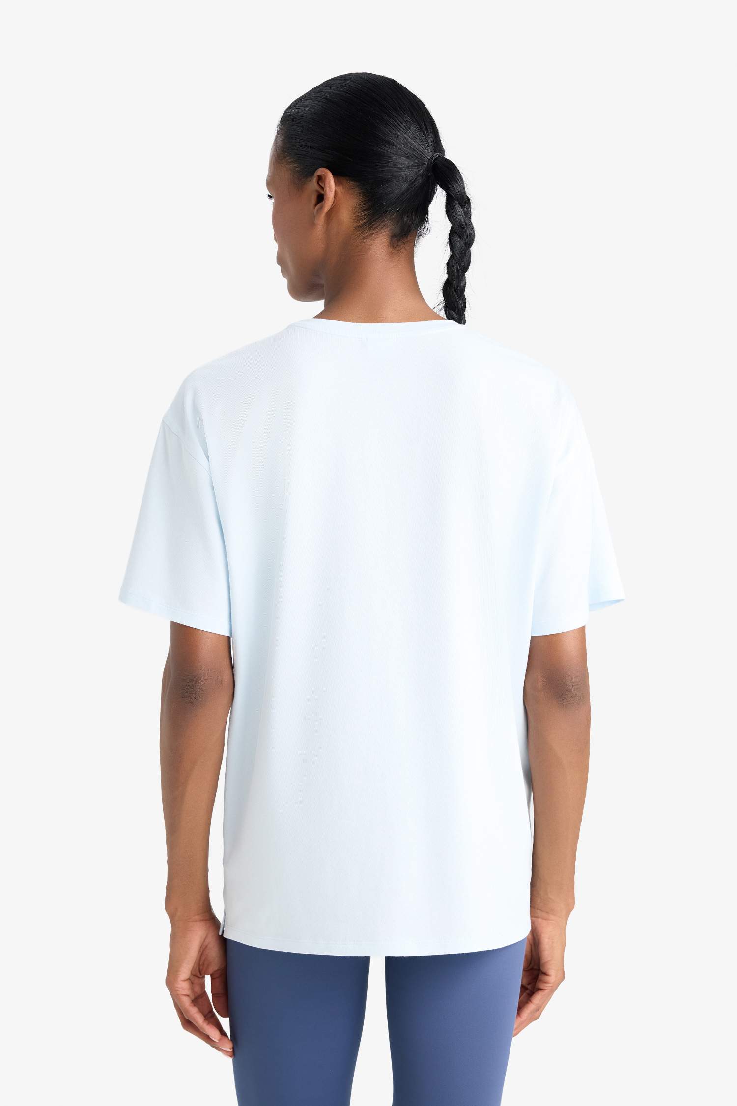 DeFactoFit Comfort Fit Crew Neck Basic Plain Sports Short Sleeve T-Shirt