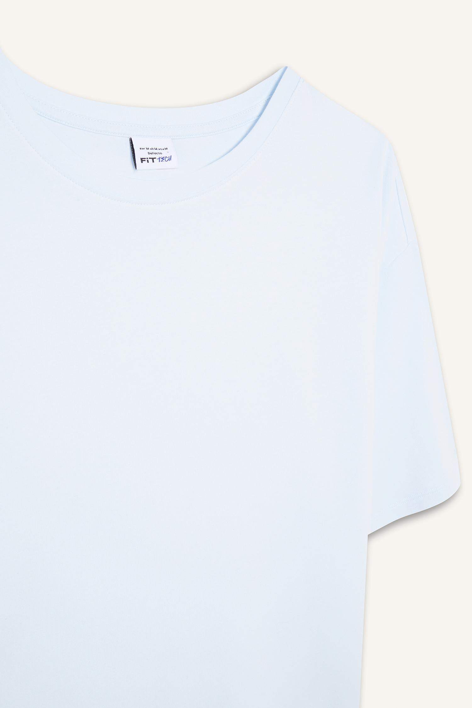 DeFactoFit Comfort Fit Crew Neck Basic Plain Sports Short Sleeve T-Shirt