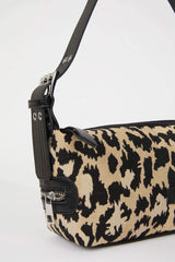 Women's Leopard Patterned Faux Leather Shoulder Bag