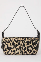 Women's Leopard Patterned Faux Leather Shoulder Bag