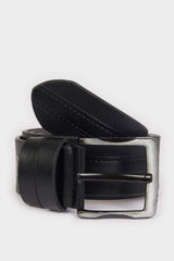 Mens Rectangular Buckle Faux Leather Jean Belt