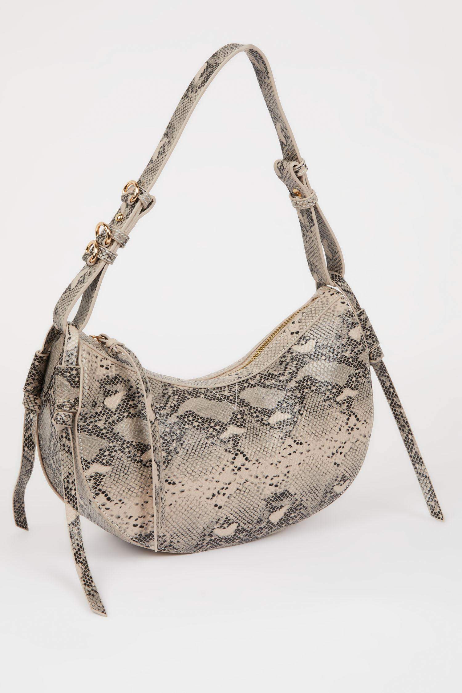 Women's Faux Leather Snake Skin Patterned Shoulder Bag