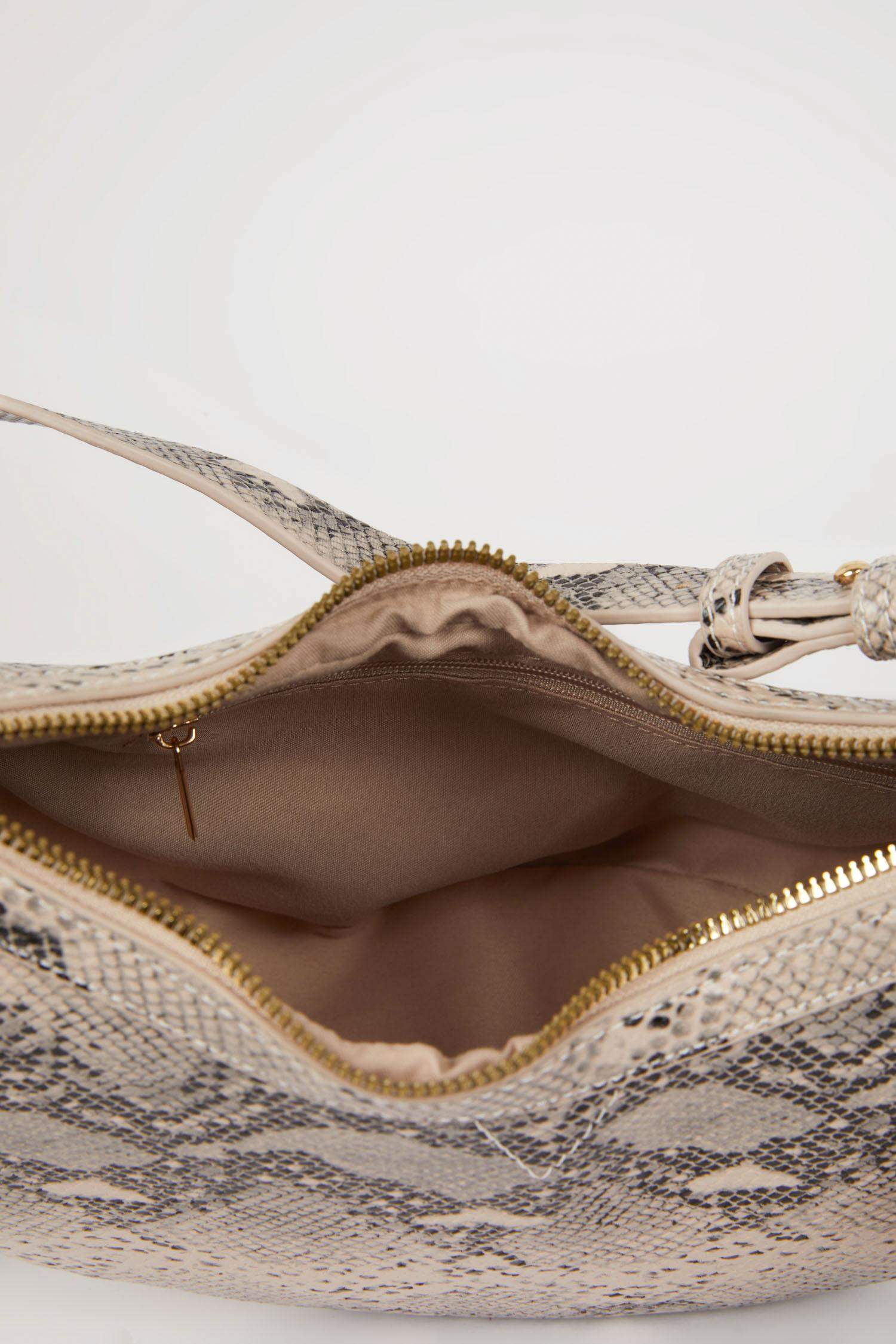 Women's Faux Leather Snake Skin Patterned Shoulder Bag