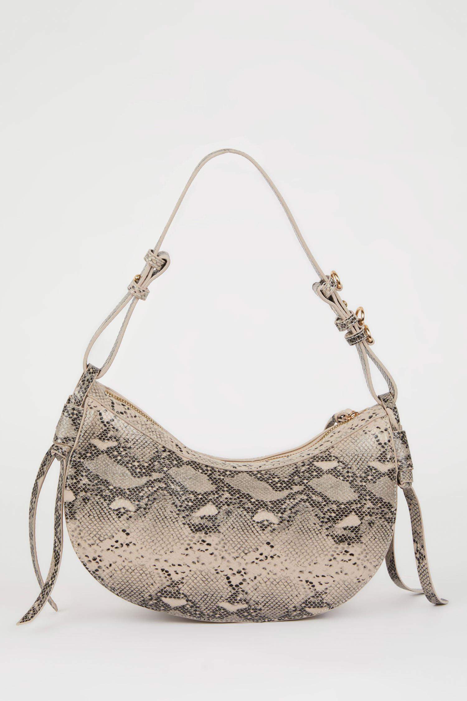 Women's Faux Leather Snake Skin Patterned Shoulder Bag