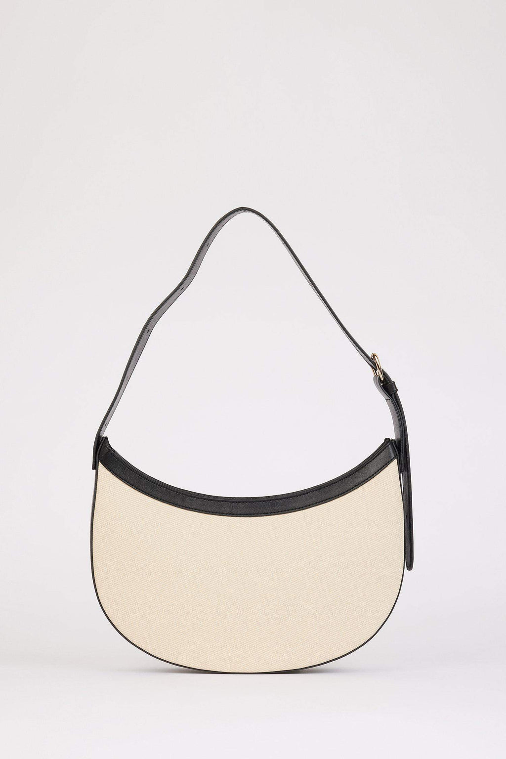 Women's Canvas Look Faux Leather Shoulder Bag