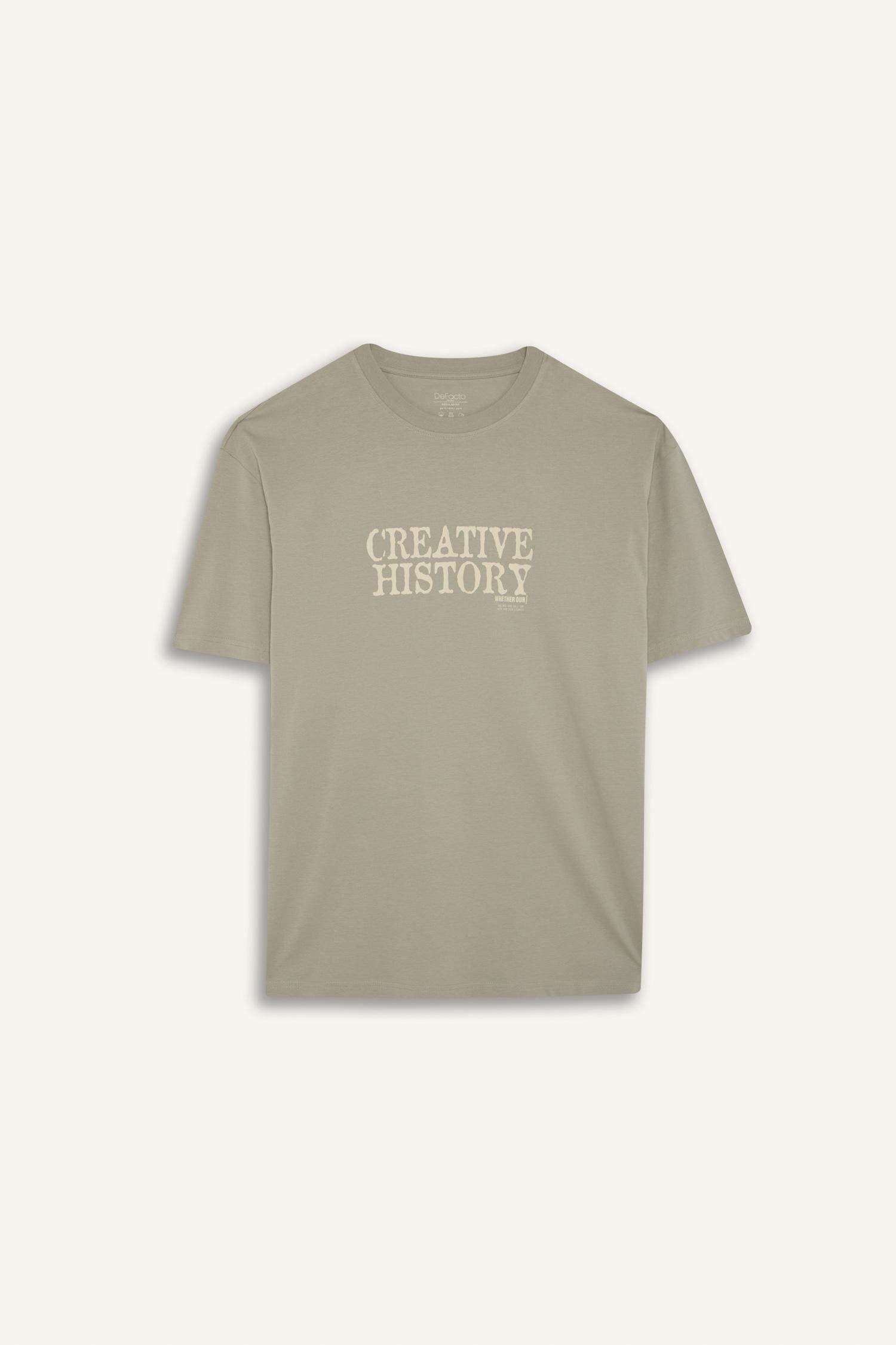 100% Cotton Regular Fit Crew Neck Printed Short Sleeve T-Shirt