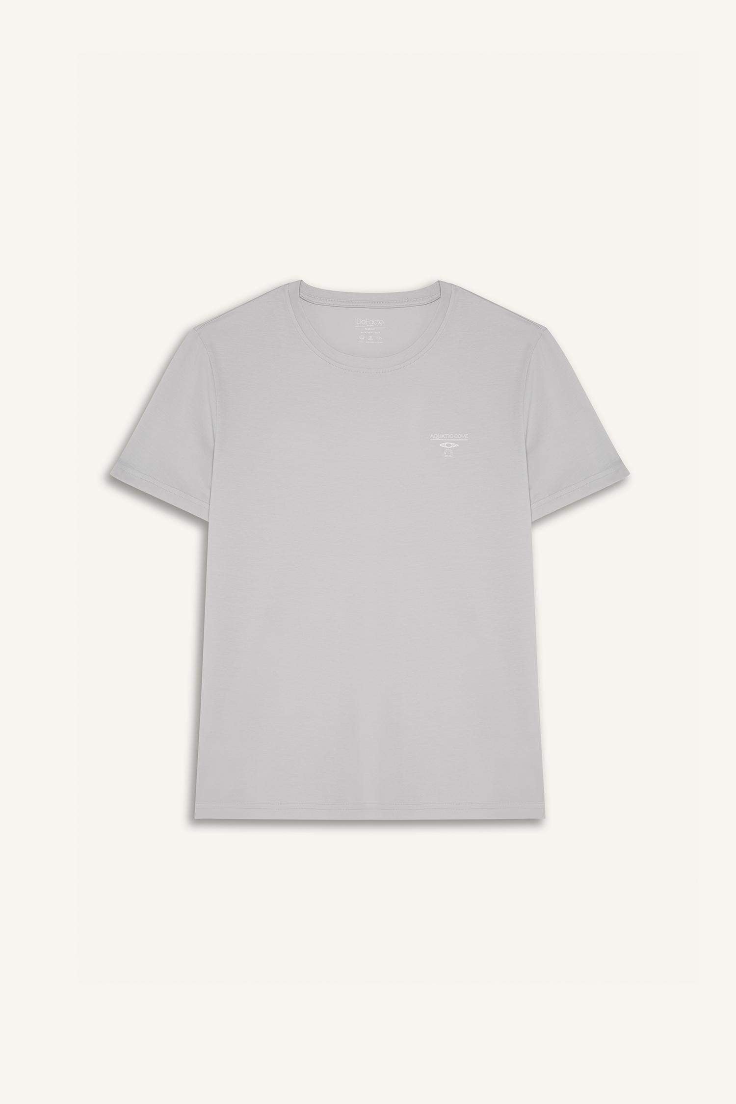 Cotton Slim Fit Crew Neck Printed Short Sleeve T-Shirt