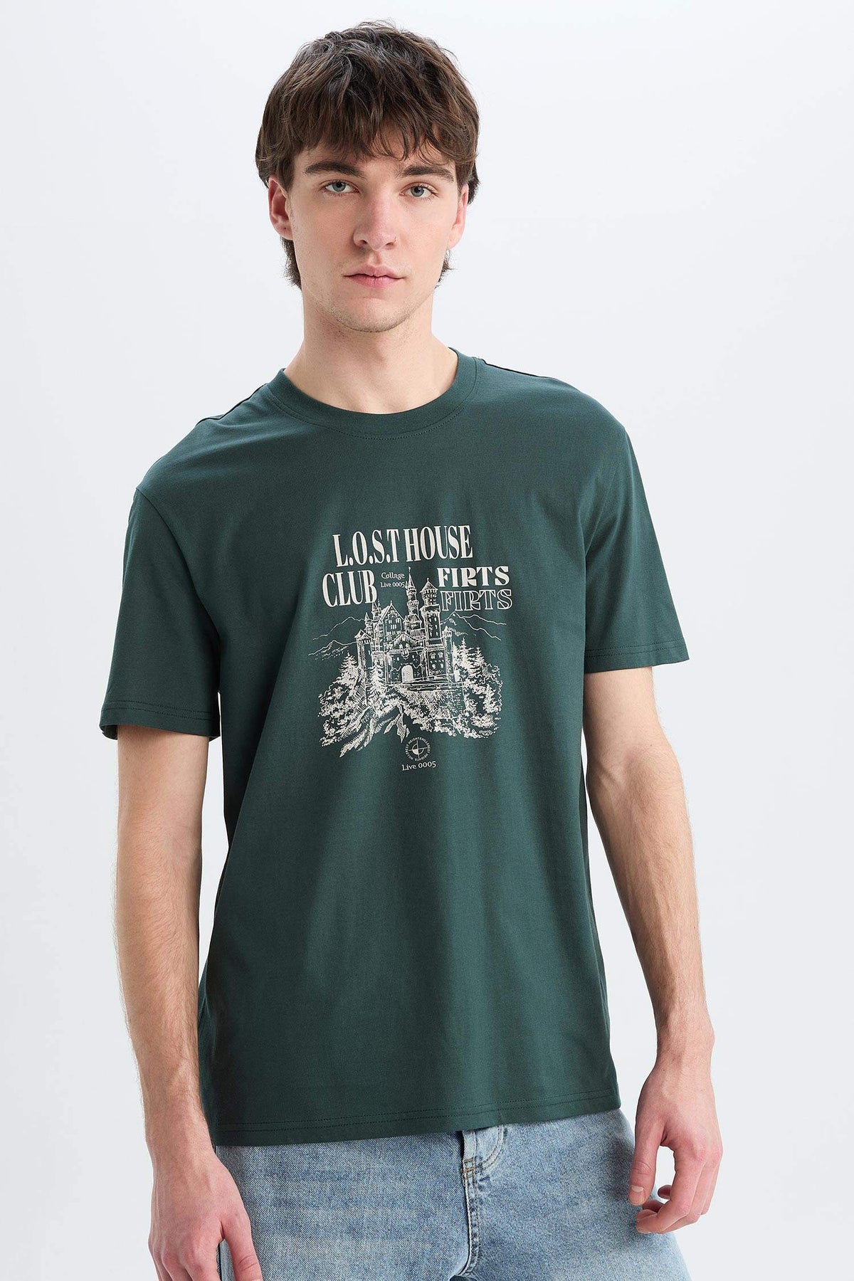 100% Cotton Regular Fit Crew Neck Printed Short Sleeve T-Shirt