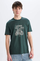 100% Cotton Regular Fit Crew Neck Printed Short Sleeve T-Shirt