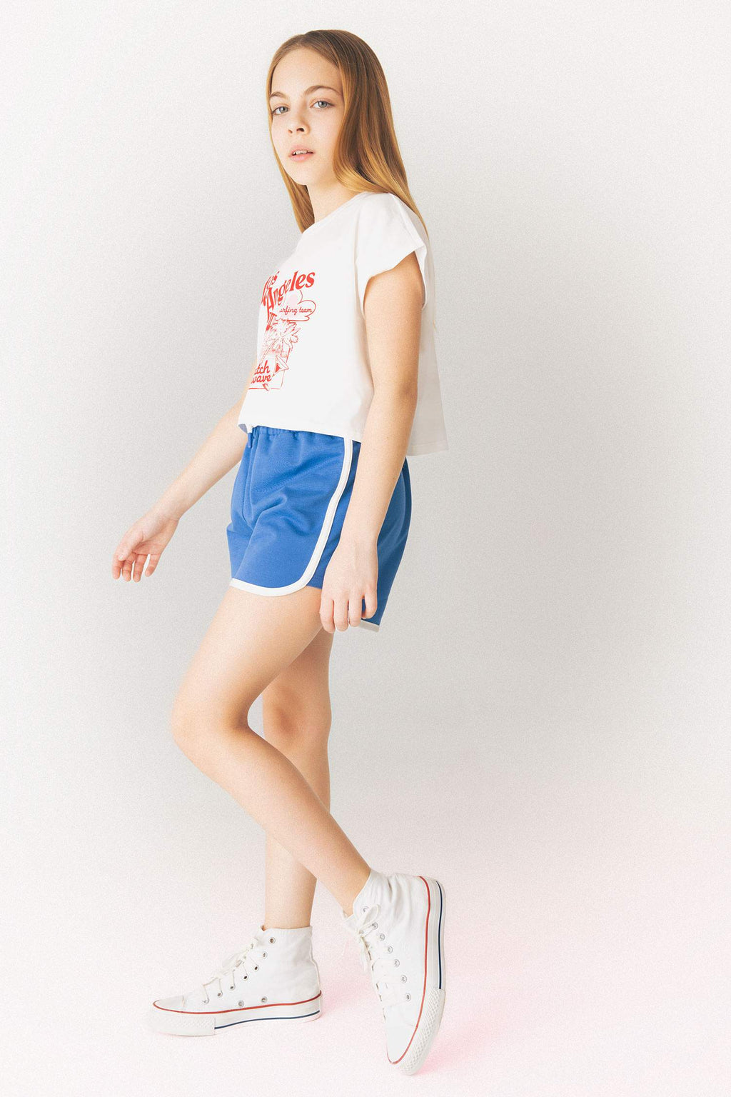 Girl Printed Short Sleeve T-Shirt Shorts 2 Piece Set