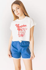 Girl Printed Short Sleeve T-Shirt Shorts 2 Piece Set
