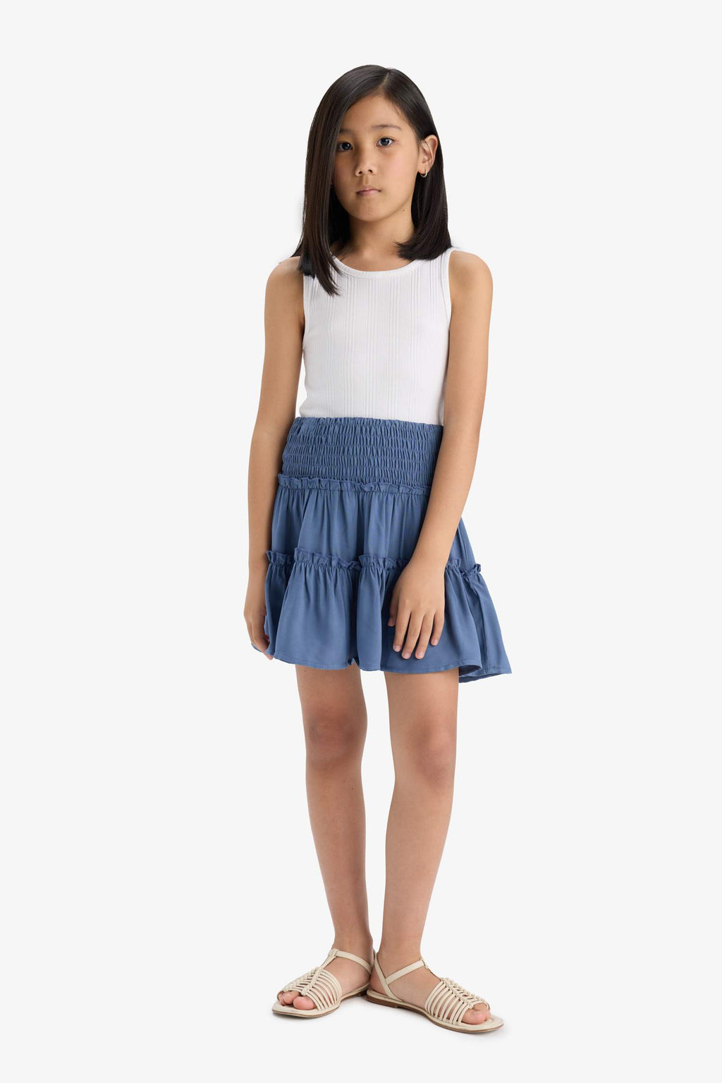 Girls Gipel Flounce Viscose Skirt