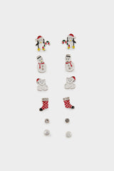 Women's Set of 6 Christmas Themed Earrings