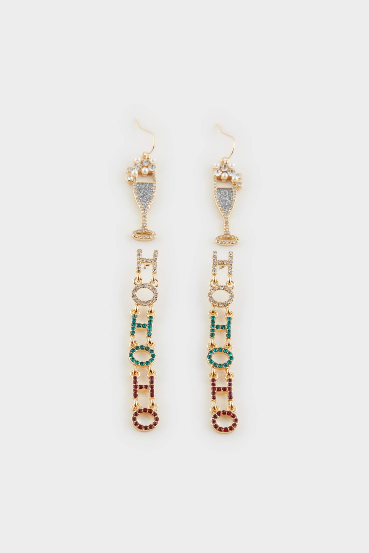 Women New Year's Themed 2-Piece Earrings