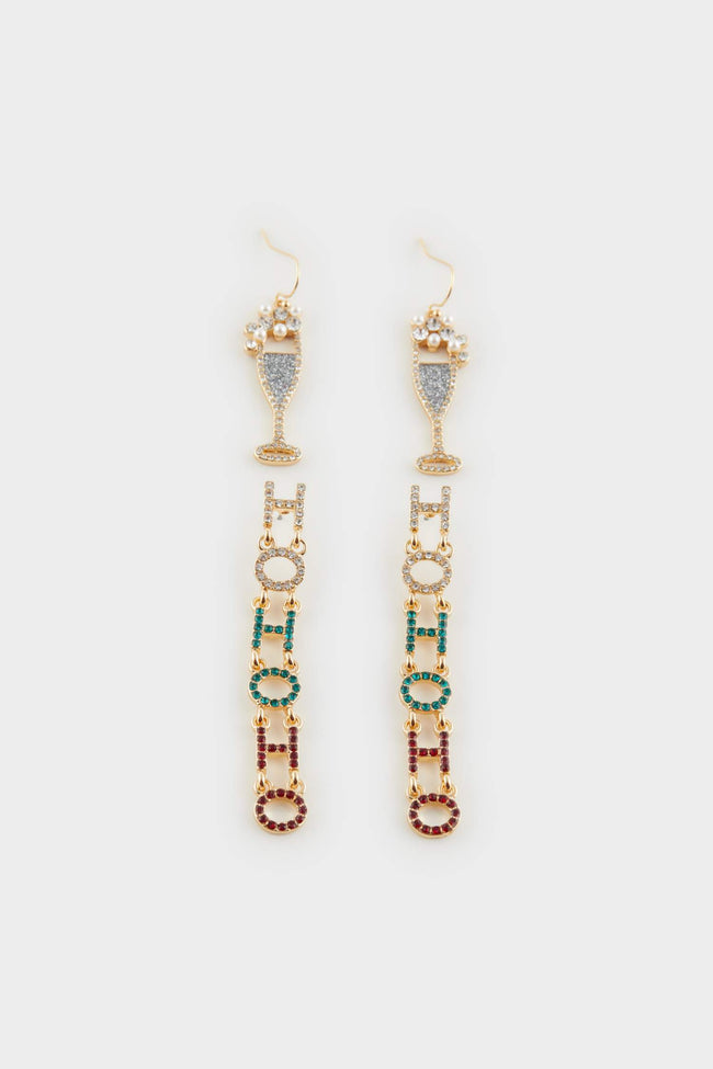 Women New Year's Themed 2-Piece Earrings Main Image