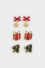 Women New Year's Themed 3-Piece Earrings