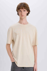 100% Cotton Boxy Fit Crew Neck Back Printed Short Sleeve T-Shirt