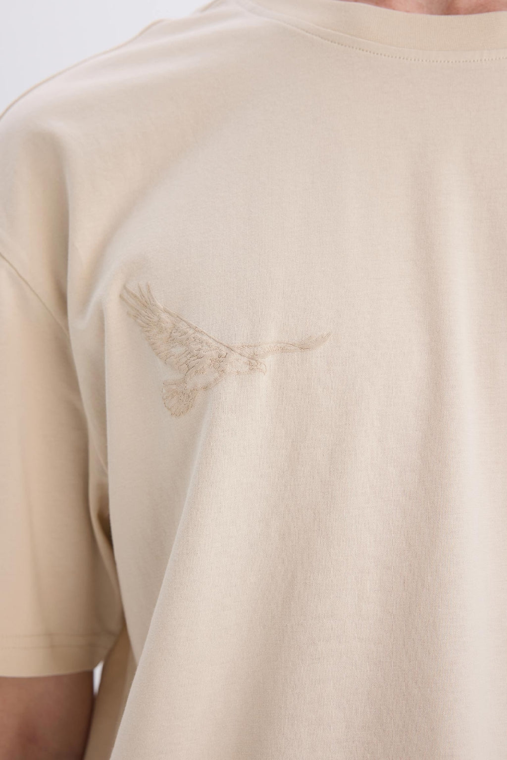 100% Cotton Boxy Fit Crew Neck Back Printed Short Sleeve T-Shirt