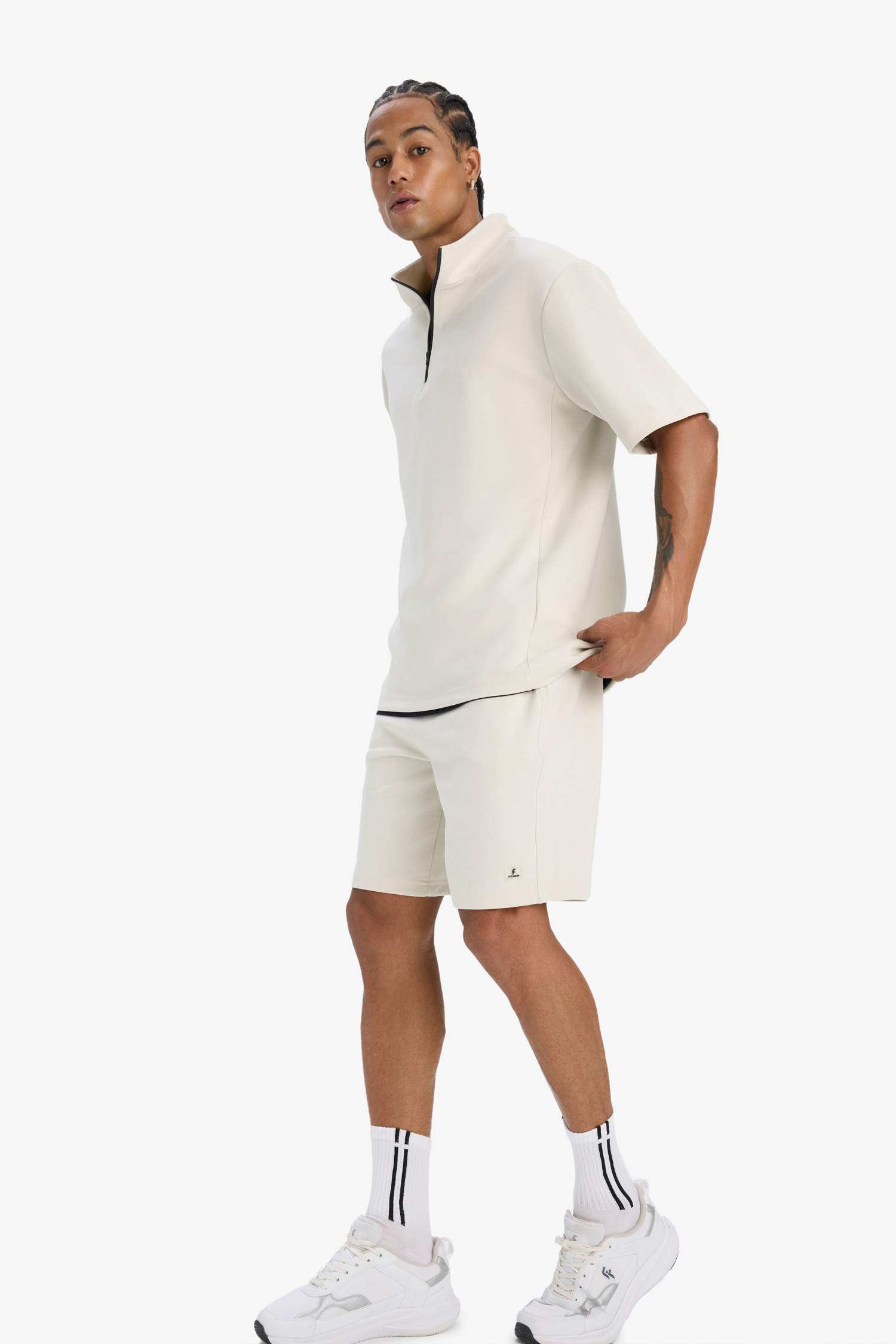 DeFactoFit Standard Fit Zippered Sports Scuba Fabric T-Shirt