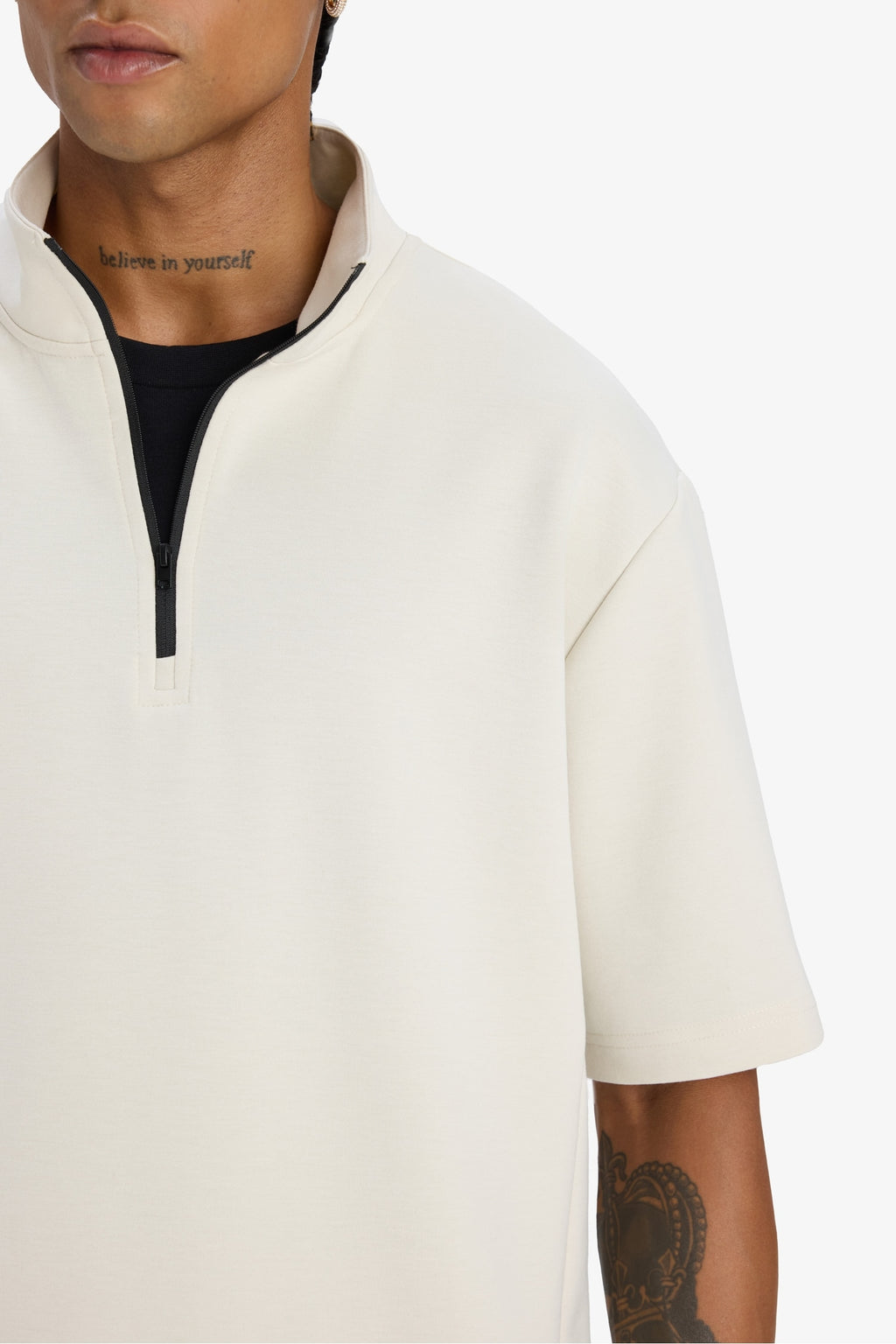 DeFactoFit Standard Fit Zippered Sports Scuba Fabric T-Shirt